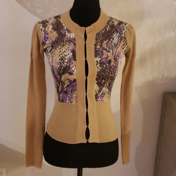 Diane von Furstenberg wool/silk cardigan size P NWOT - Picture 1 of 5